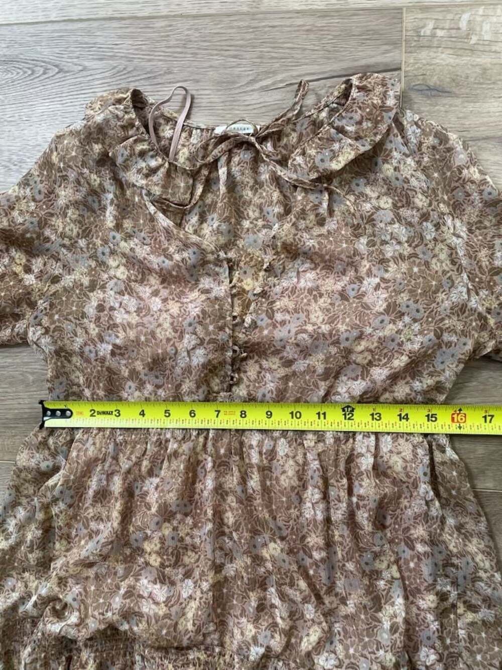 Noralee Floral Tiered Maxi Dress Small Long Sleeve Lined Romantic Boho Pink - Picture 6 of 13
